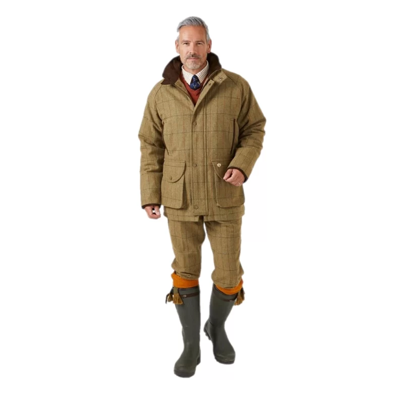 Alan Paine Combrook Tweed Waterproof Coat Front full outfit