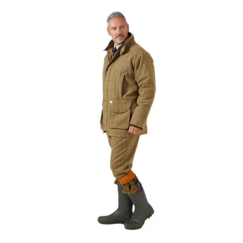 Alan Paine Combrook Tweed Waterproof Coat side full outfit