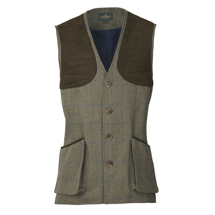 Laksen Leith Shooting Waistcoat in Laird Check Tweed