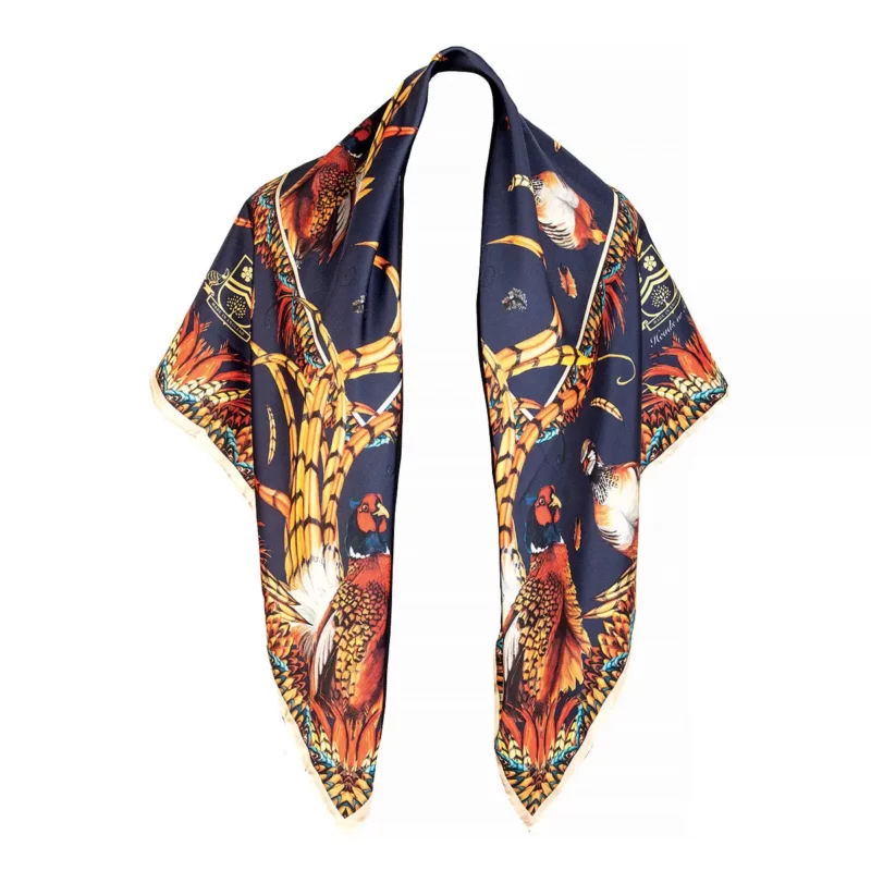 Clare haggas Classic Heads or Tails Scarf in Navy
