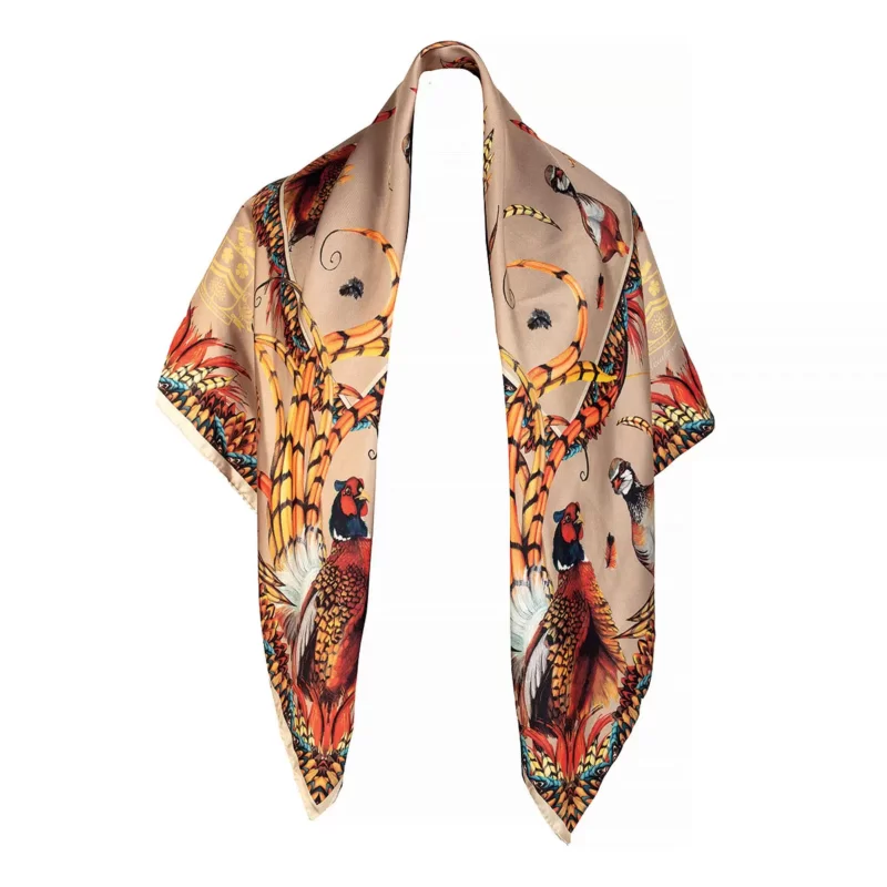 Clare haggas Classic Heads or Tails Scarf in Toffee