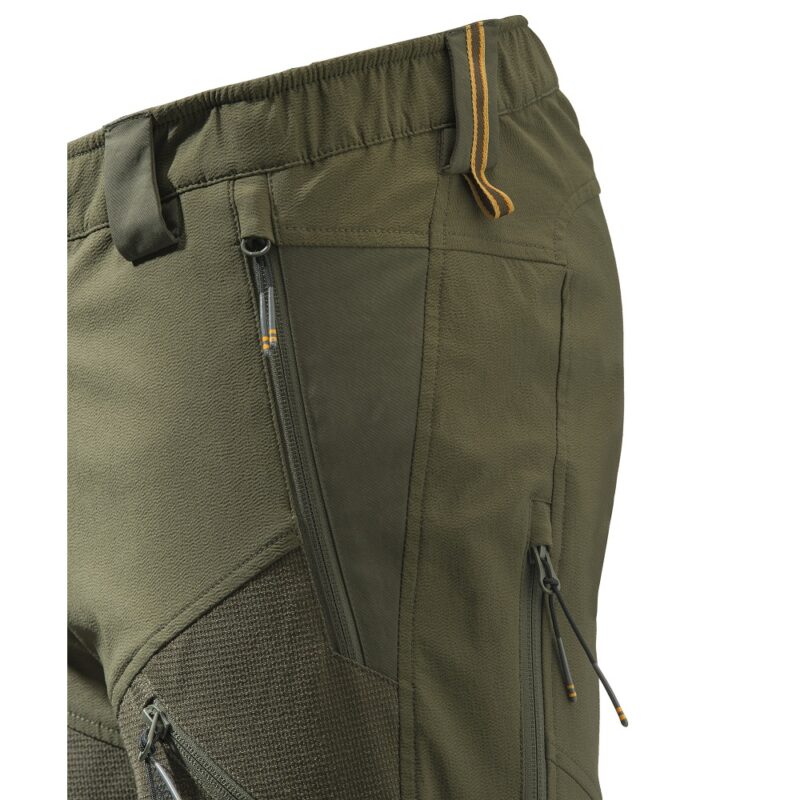 Beretta Thorn Resistant Evo Trousers in Green Moss upper close up