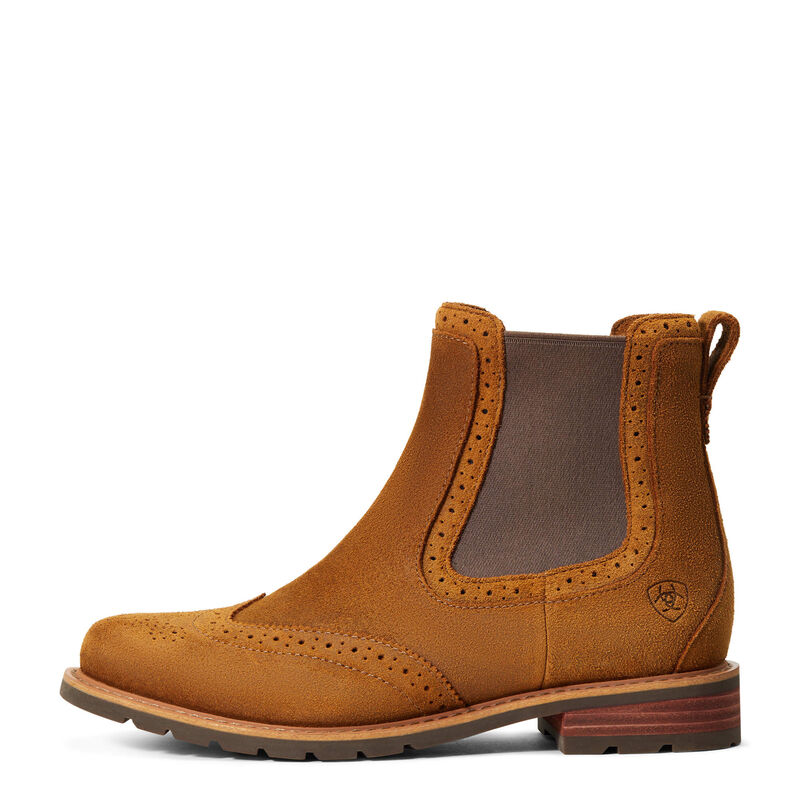 Ariat Ladies Wexford Brogue boots in weathered honey side