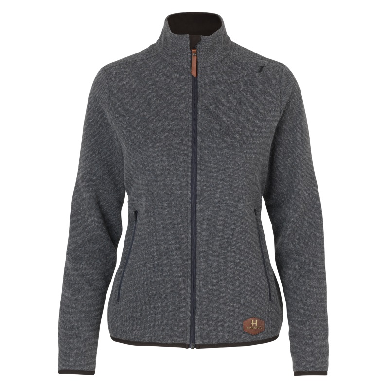 Harkila Ladies Metso Full zip Slate Grey Sweater Front
