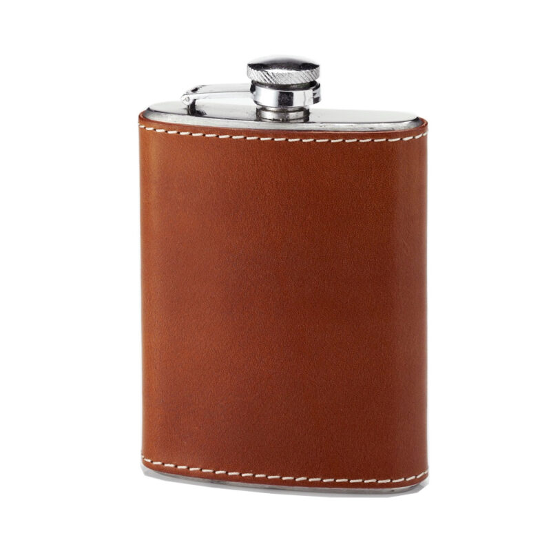 Laksen Pocket Hip Flask in Natural Mahogany