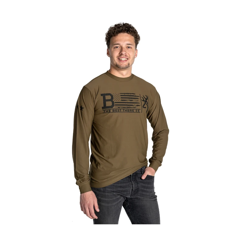 Browning Team Spirit T Shirt in Military Green with jeans