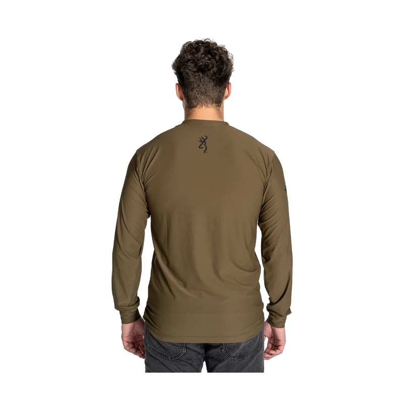 Browning Team Spirit T Shirt in Military Green back with jeans