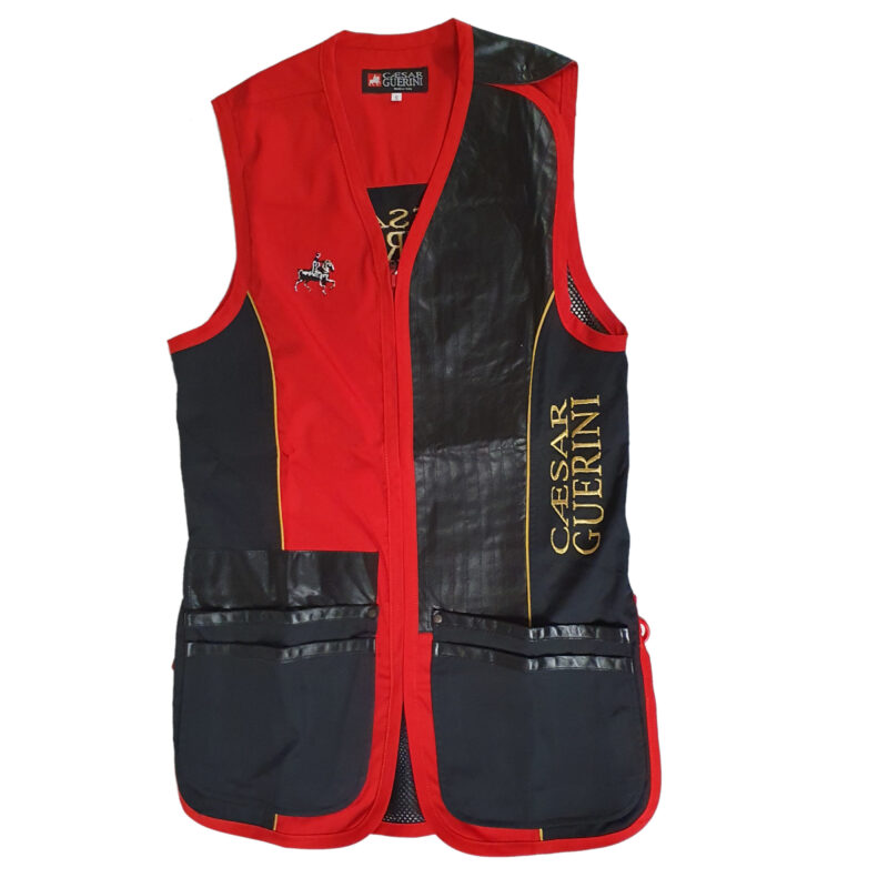 Caesar Guerini Left Handed Red and Black Mesh Skeet Vest Front