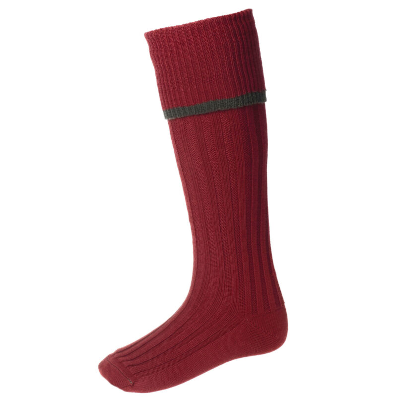 Mens Estate Field Socks in Brick Red