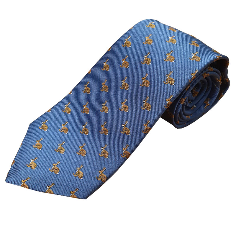 PL Sells Silk Tie in Hare on blue