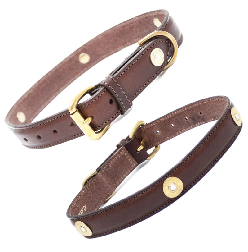 Hicks and Hides Laverton Dog Collar In Brown