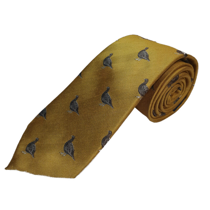 Ian Coley Standing Grouse Tie in gold