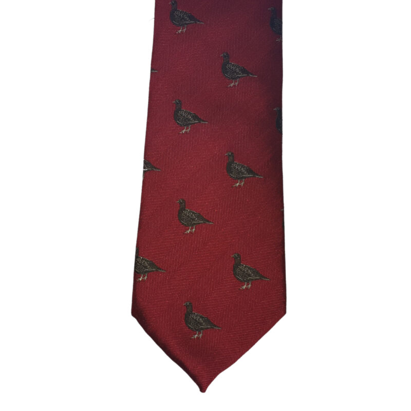 Ian Coley Standing Grouse Tie in red